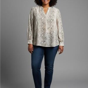 Ava & Viv Snakeskin Print Blouse